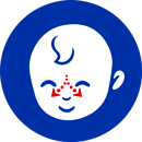 The blue icon with baby sleeping