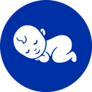 The blue icon with baby sleeping