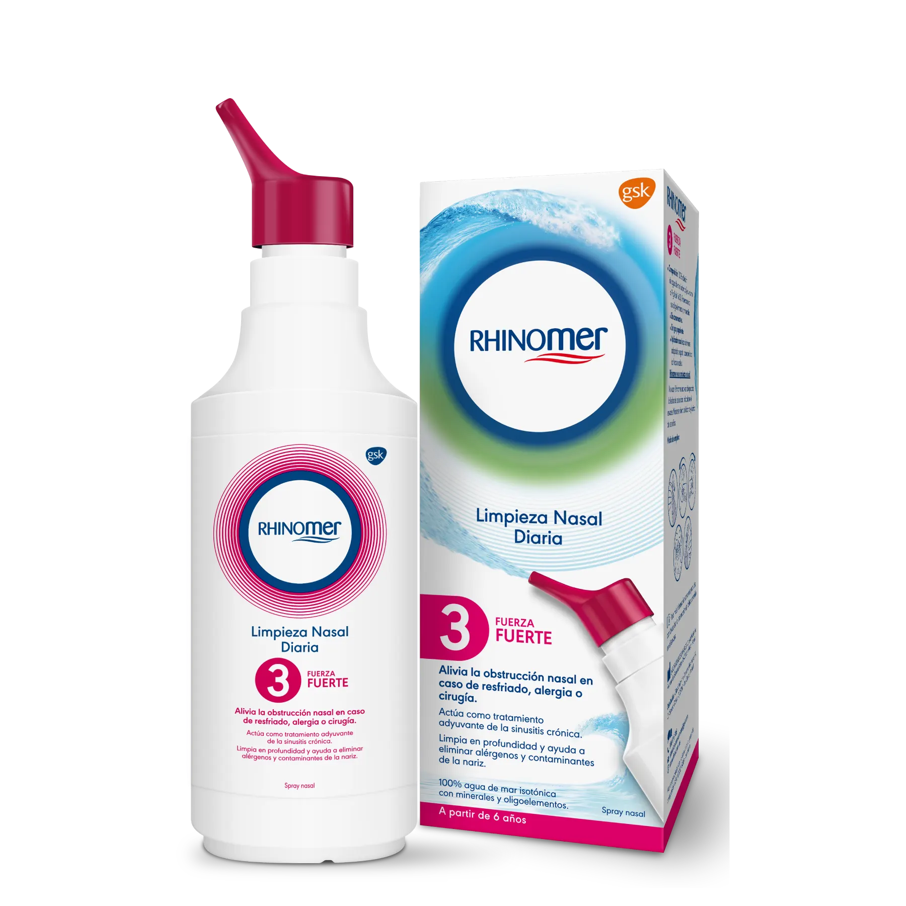 Spray Nasal Rhinomer Natural Plus con Eucalipto 